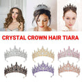 Crystal Rhinestone Tiara Crown - Antique Gold with Black Crystals - view 2