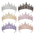 Crystal Rhinestone Tiara Crown - Purple with Clear Crystals - view 3