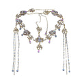 Crystal Tassel Forehead Head Chain - Frontlet, Antique Gold-Tone