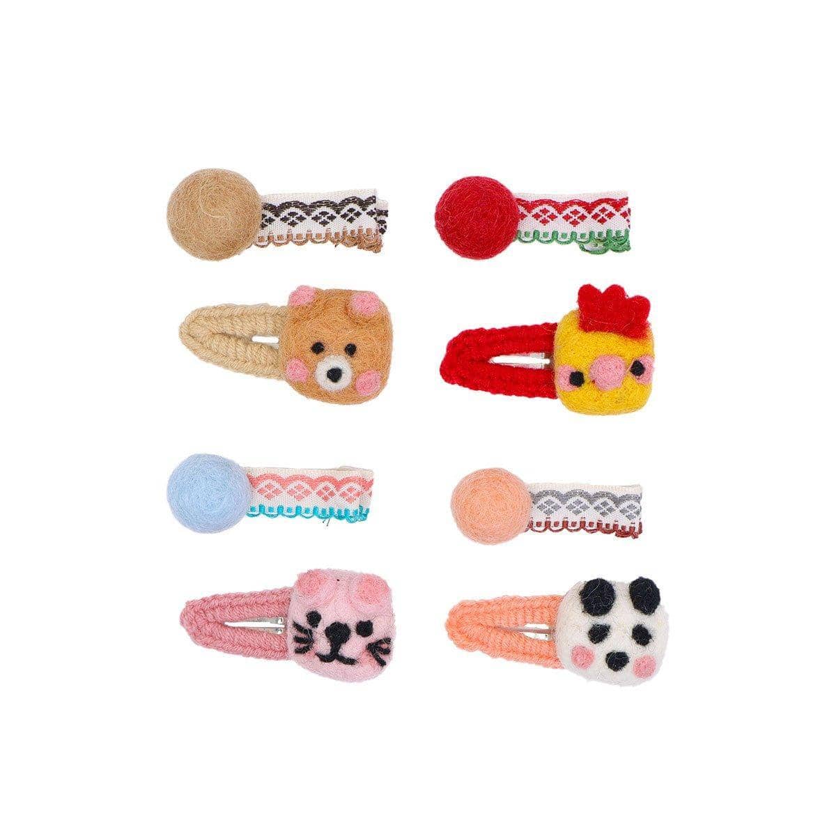Cube Animal Felt Hair Clips, Pack of 2 - Cat - view 3