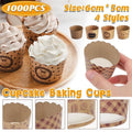 Cupcake Baking Cups Kraft Paper Liners, Pack of 1000 - Chevron - view 2