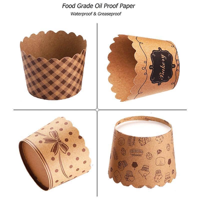 Cupcake Baking Cups Kraft Paper Liners, Pack of 1000 - Chevron - view 5