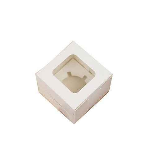 Cupcake Box Cases with Window, Kraft Paper - 1 Hole, Pack of 5