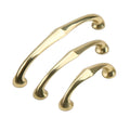 Curved Brass Cabinet Handle, 128 mm Hole Spacing - Gold, 145 mm Long - view 3
