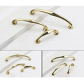 Curved Brass Cabinet Handle, 128 mm Hole Spacing - Gold, 145 mm Long - view 5