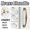 Curved Brass Cabinet Handle, 96 mm Hole Spacing - Gold, 115 mm Long - view 2
