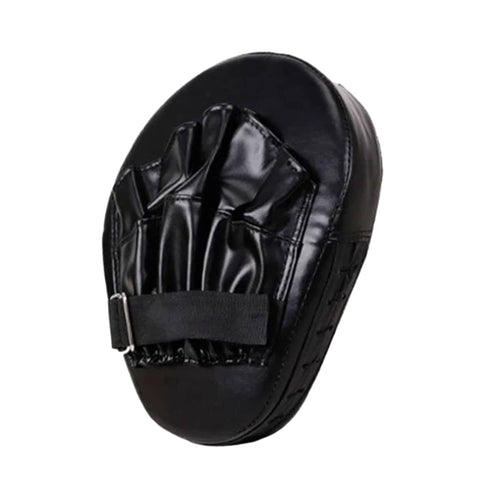 Curved Hand Target Pad for Boxing and Taekwondo, Faux Leather - Black