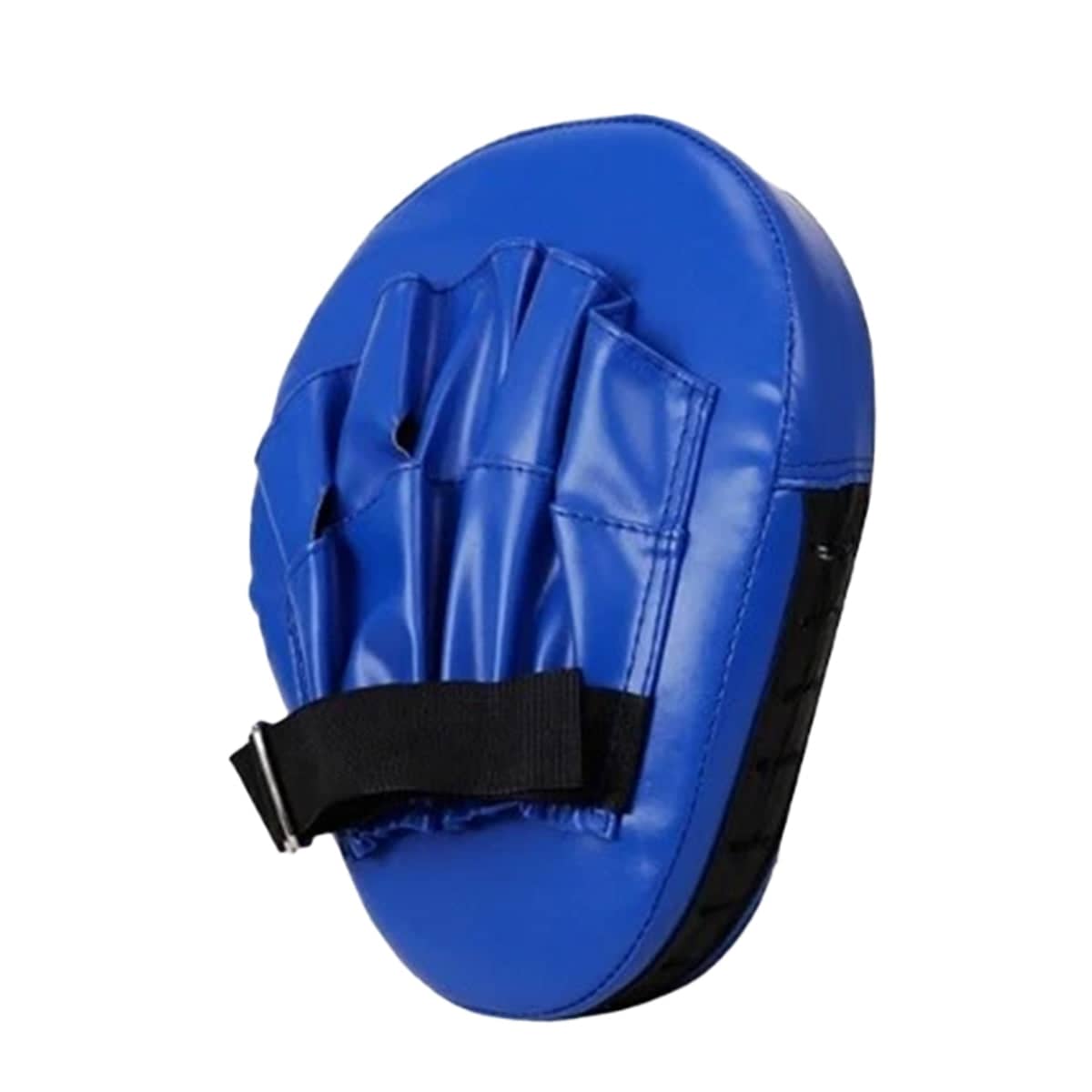 Curved Hand Target Pad for Boxing and Taekwondo, Faux Leather - Blue