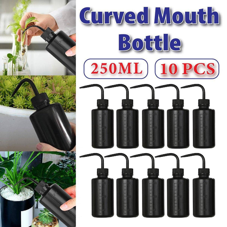 Curved Spout Rinse Bottle 250 ml, Pack of 10 Graduated Squeeze Bottles