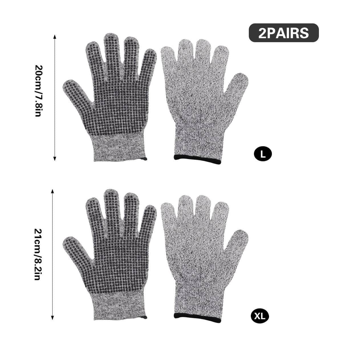 Cut Resistant Gloves Anti Slip Abrasion Resistant Garden Woodworking - Pack of 2 Pairs Extra Large 21 cm - view 4