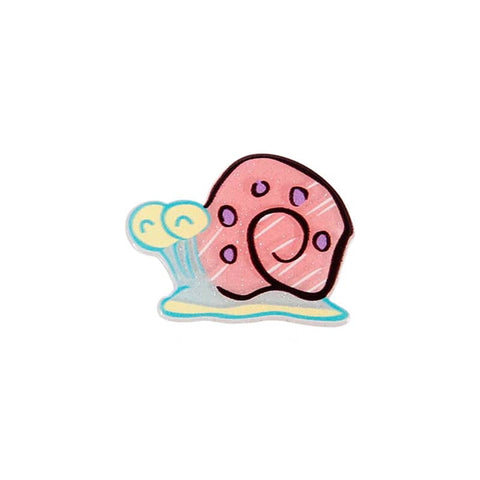 Cute Acrylic Duckbill Hair Clip Barrette - Pink Spiral Shell Snail