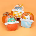 Cute Animal Drink Cup Keychain - Duck, Light Blue Stripes - view 3