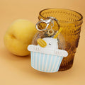 Cute Animal Drink Cup Keychain - Duck, Light Blue Stripes - view 5