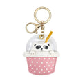 Cute Animal Drink Cup Keychain - Panda, Pink Polka Dot