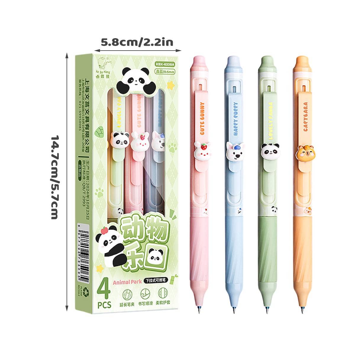 Cute Animal Heat Erasable Press Gel Pens, 4 Pack - Black Ink - view 4