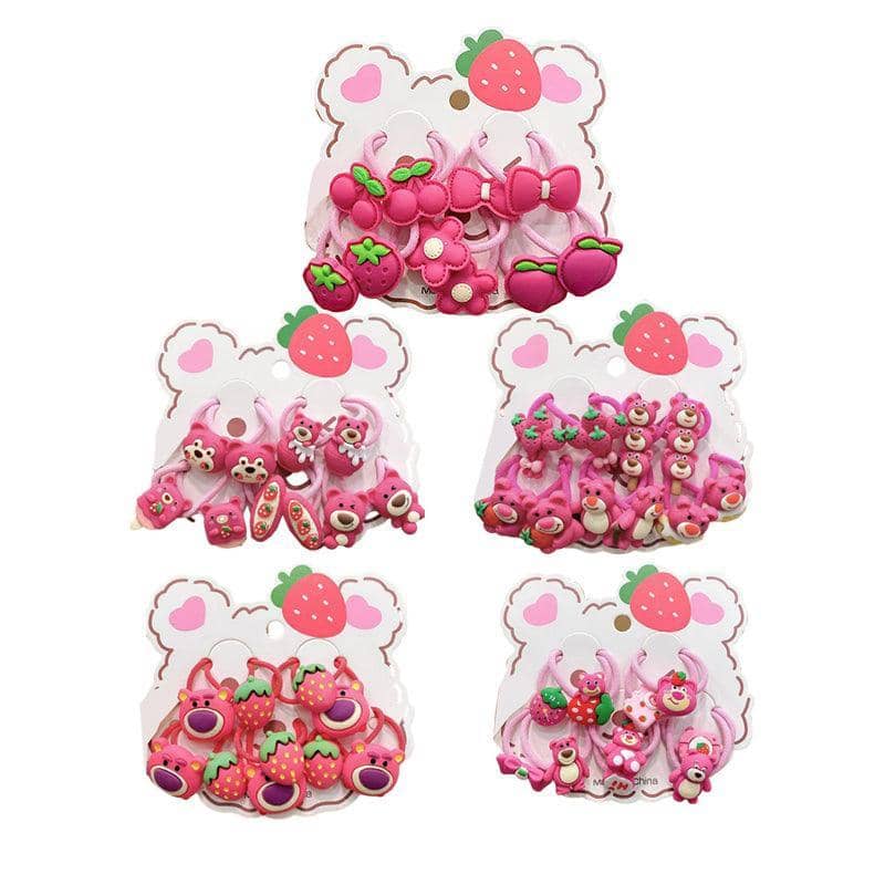 Cute Charm Hair Ties Set - Cherries, Bows and Strawberries, Style 2 - view 3