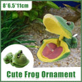 Cute Green Frog Aquarium Ornament with Air Bubble Outlet for Fish Tanks