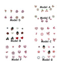 Cute Stud Earrings Set for Women and Girls - Bunny, Daisy and Pink Ball, 3 Pairs - view 4