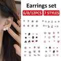 Cute Stud Earrings Set for Women and Girls - Strawberry, Cherry and Heart, 6 Pairs - view 2