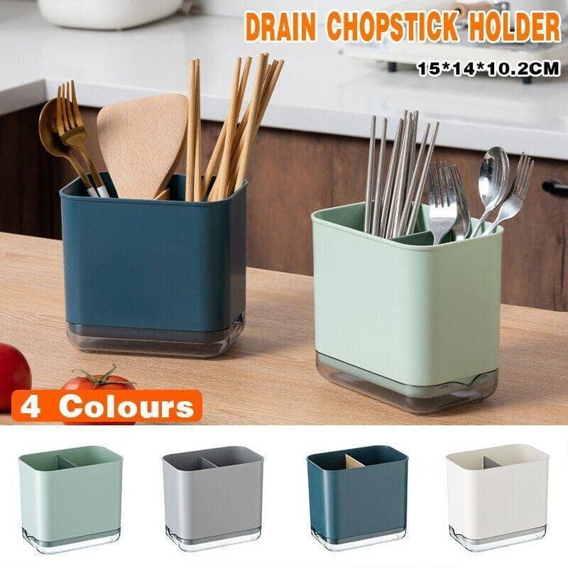 Cutlery Drainer Basket Storage Holder Rack - Grey - view 2