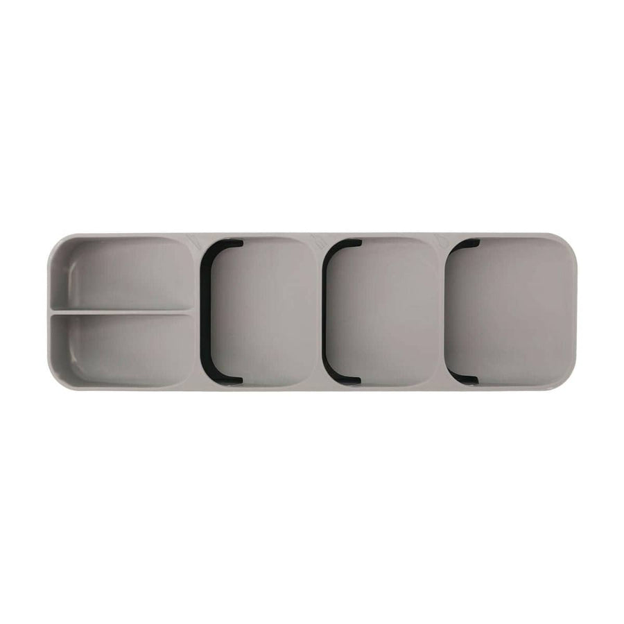Cutlery Drawer Organiser Tray with Non-Slip Base - Grey