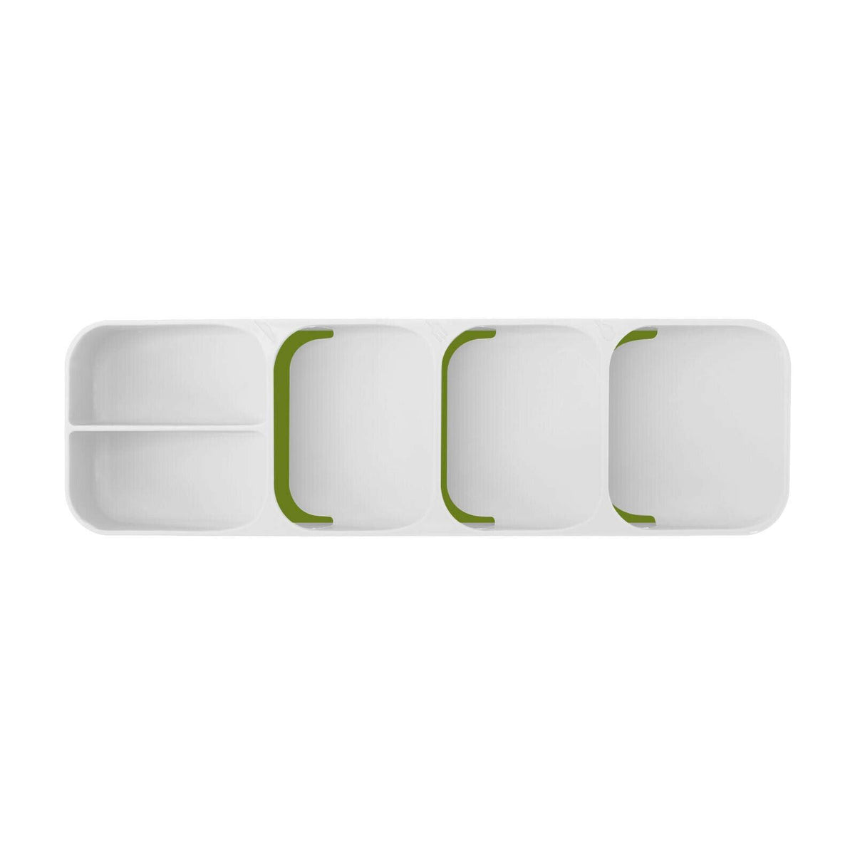 Cutlery Drawer Organiser Tray with Non-Slip Base - White