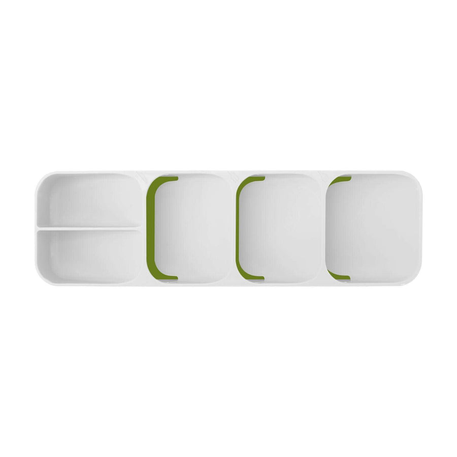 Cutlery Drawer Organiser Tray with Non-Slip Base - White