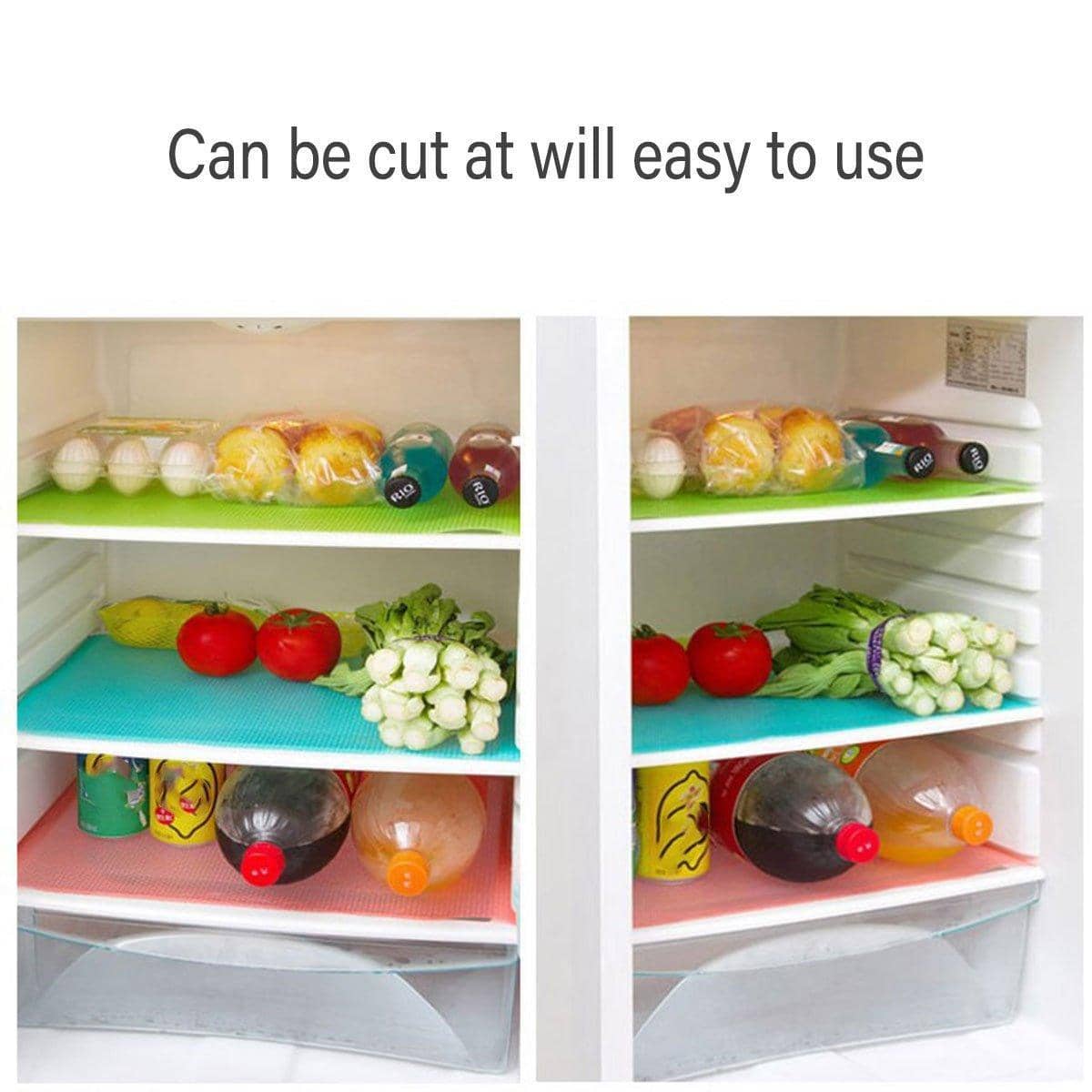 Cuttable Anti-Slip Kitchen Drawer and Fridge Liner Mats, Pack of 4 - Orange - view 5