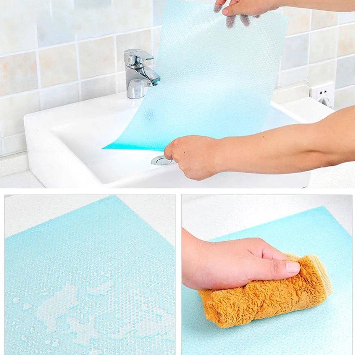 Cuttable EVA Anti-Slip Liner Pads for Fridge and Cabinet, Pack of 20 - Clear, Convex Dot - view 5