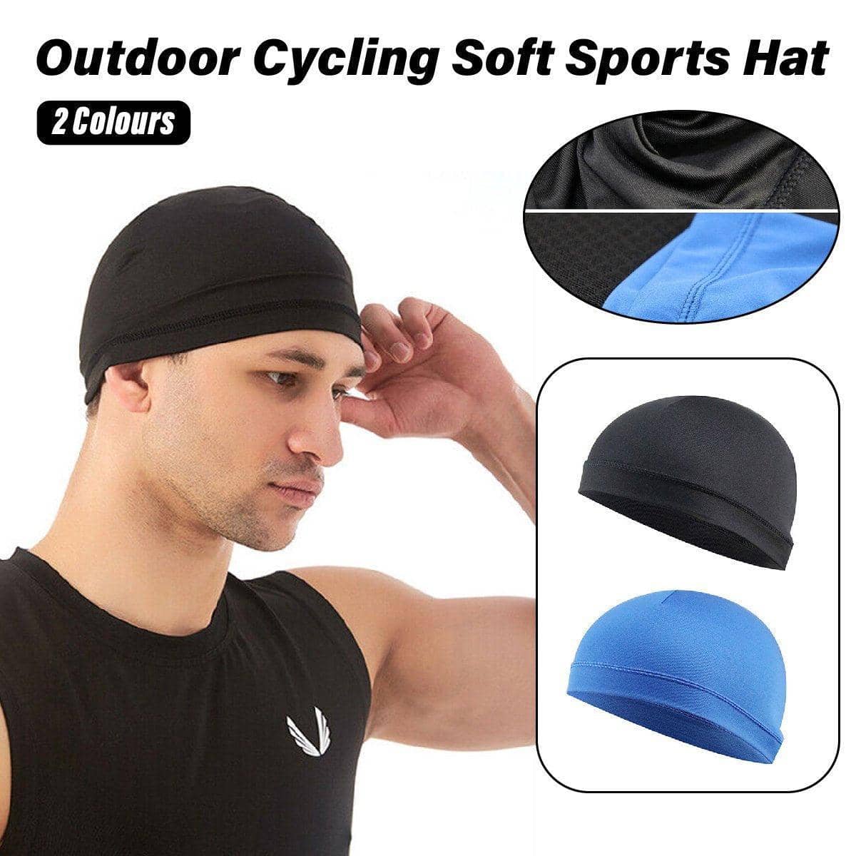 Cycling Beanie Sports Cap for Men and Women, Soft Headgear - Blue - view 2