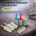 Cylindrical Diamond Grinding Bit Set of 7 with 6 mm Shank for Rotary Tools, Metal and Wood