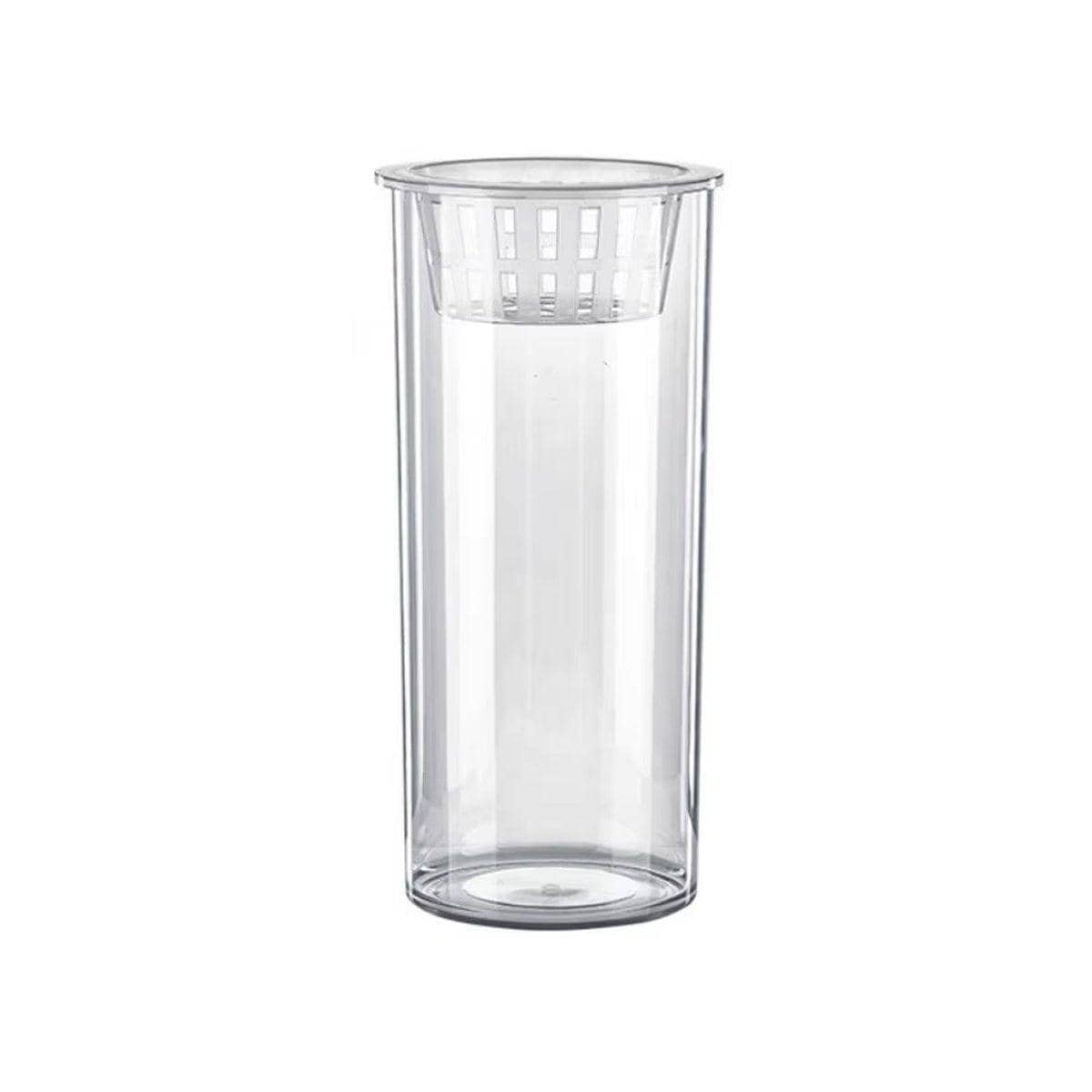 Cylindrical Hydroponic Plant Vase with Basket - Medium, 25 cm High x 10 cm Diameter