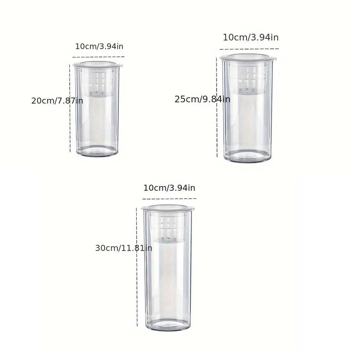 Cylindrical Hydroponic Plant Vase with Basket - Medium, 25 cm High x 10 cm Diameter - view 4