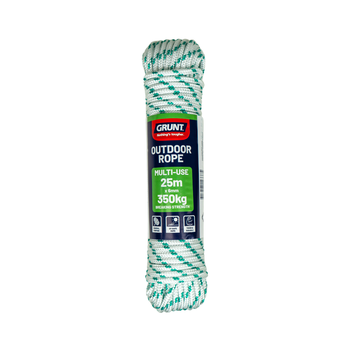 Grunt Outdoor Rope 6mm x 25m UV Safe Durable Braided PP - SuperSaverAU - view 1