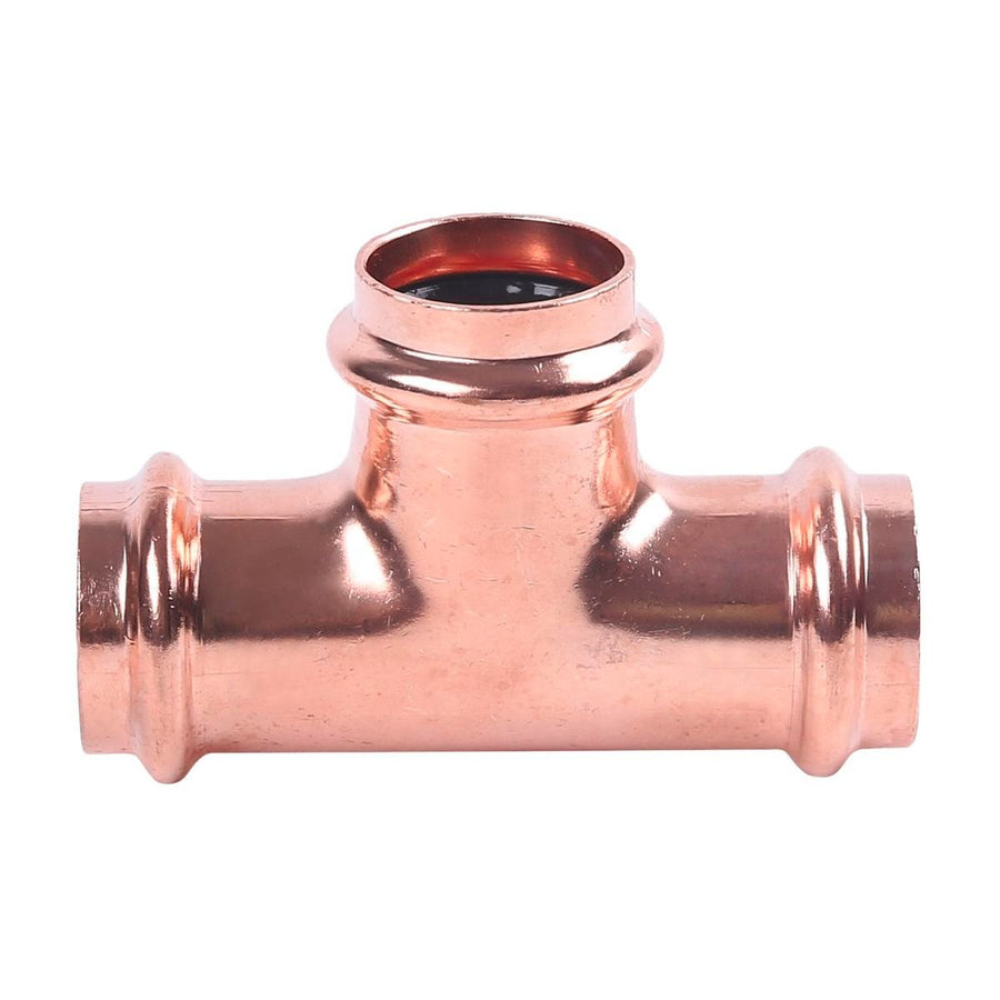 SmarteX-PRESS Equal Tee - 20mm - Copper - Flame-Free Installation - SuperSaverAU - view 1