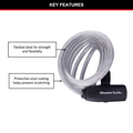 Master Lock 1.8m x 8mm Keyed Bike Lock, Braided Steel Cable, Vinyl Coated