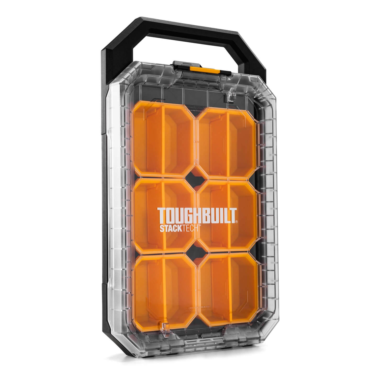 ToughBuilt StackTech Compact Low-Profile Organiser - See-Through Small Parts Storage