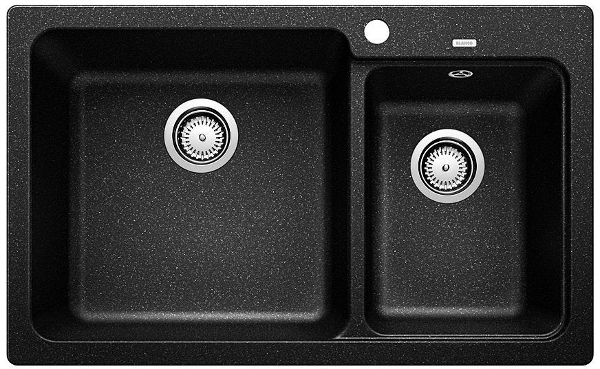 Blanco Naya 8 inset sink - anthracite granite composite, 37L main bowl and 20L second bowl - NAYA8K5