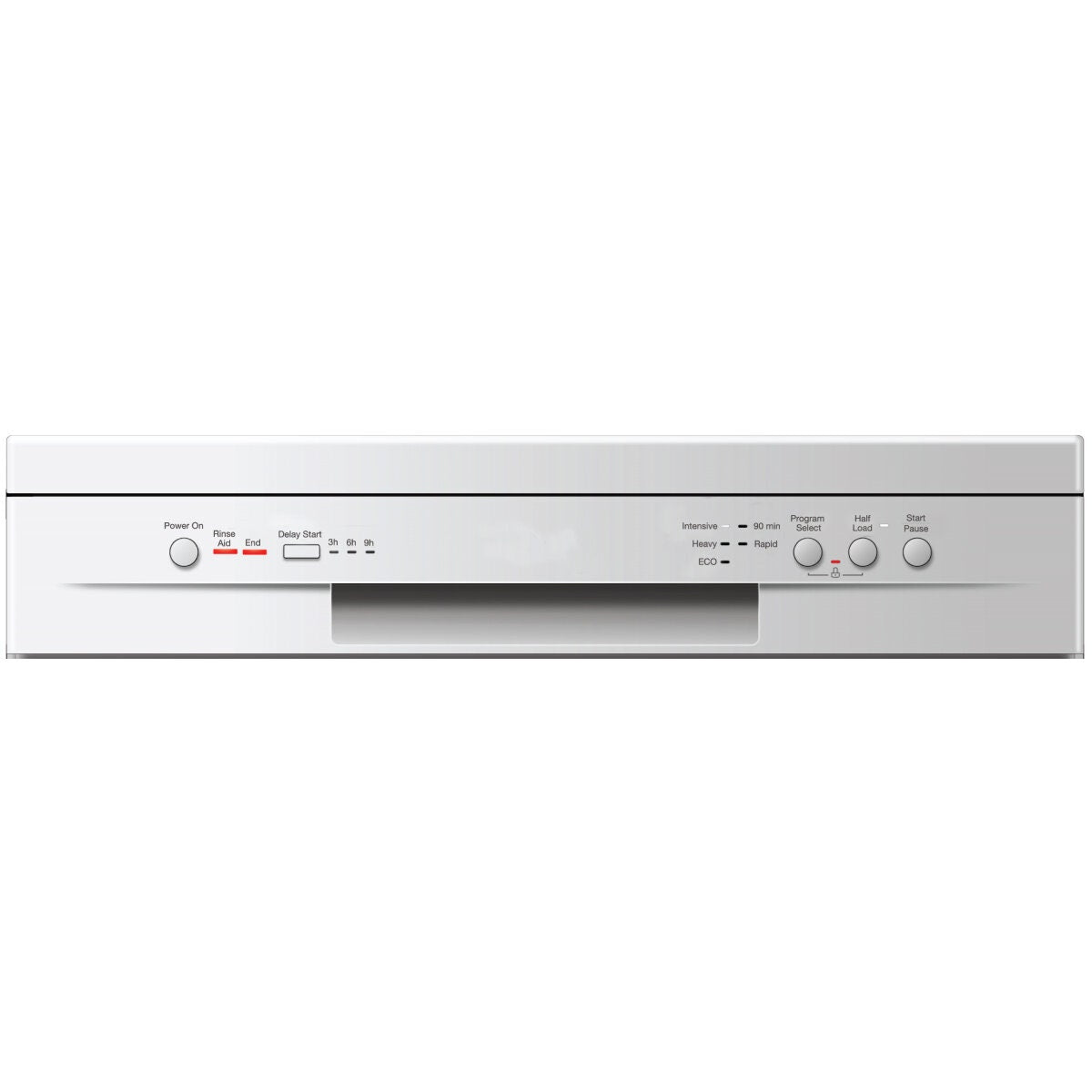 Emilia 60cm Freestanding Dishwasher - 12 Place Settings, Stainless Steel, Half Load, Delay Start - EDW65SS