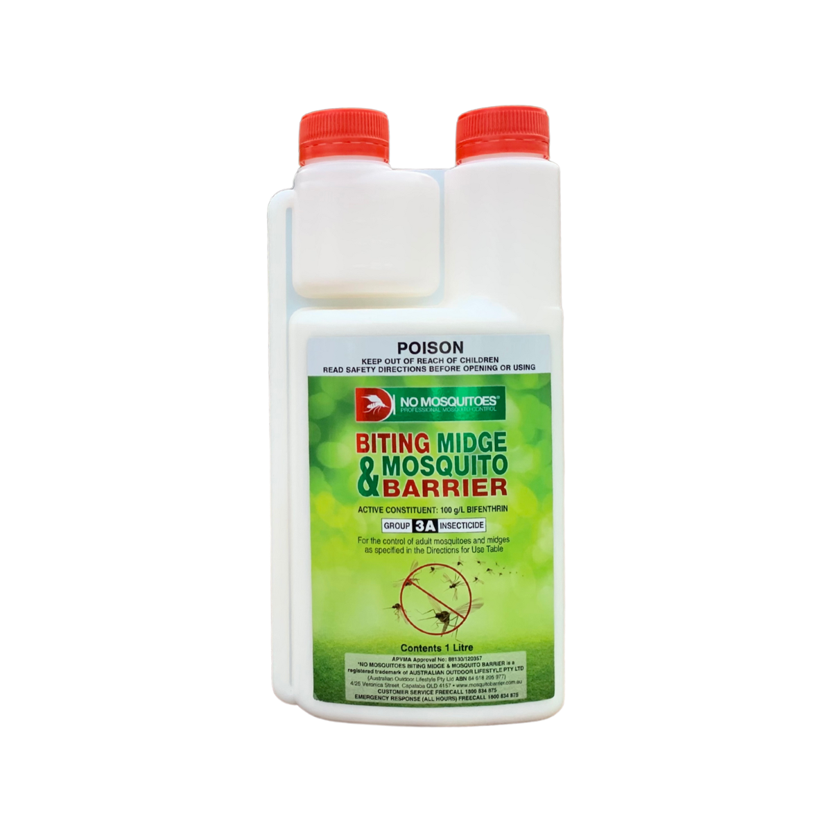 No Mosquitoes Biting Midge Mosquito Barrier Spray - 1L Concentrate - 100L Solution - Effective for 6 Weeks - SuperSaverAU - view 1
