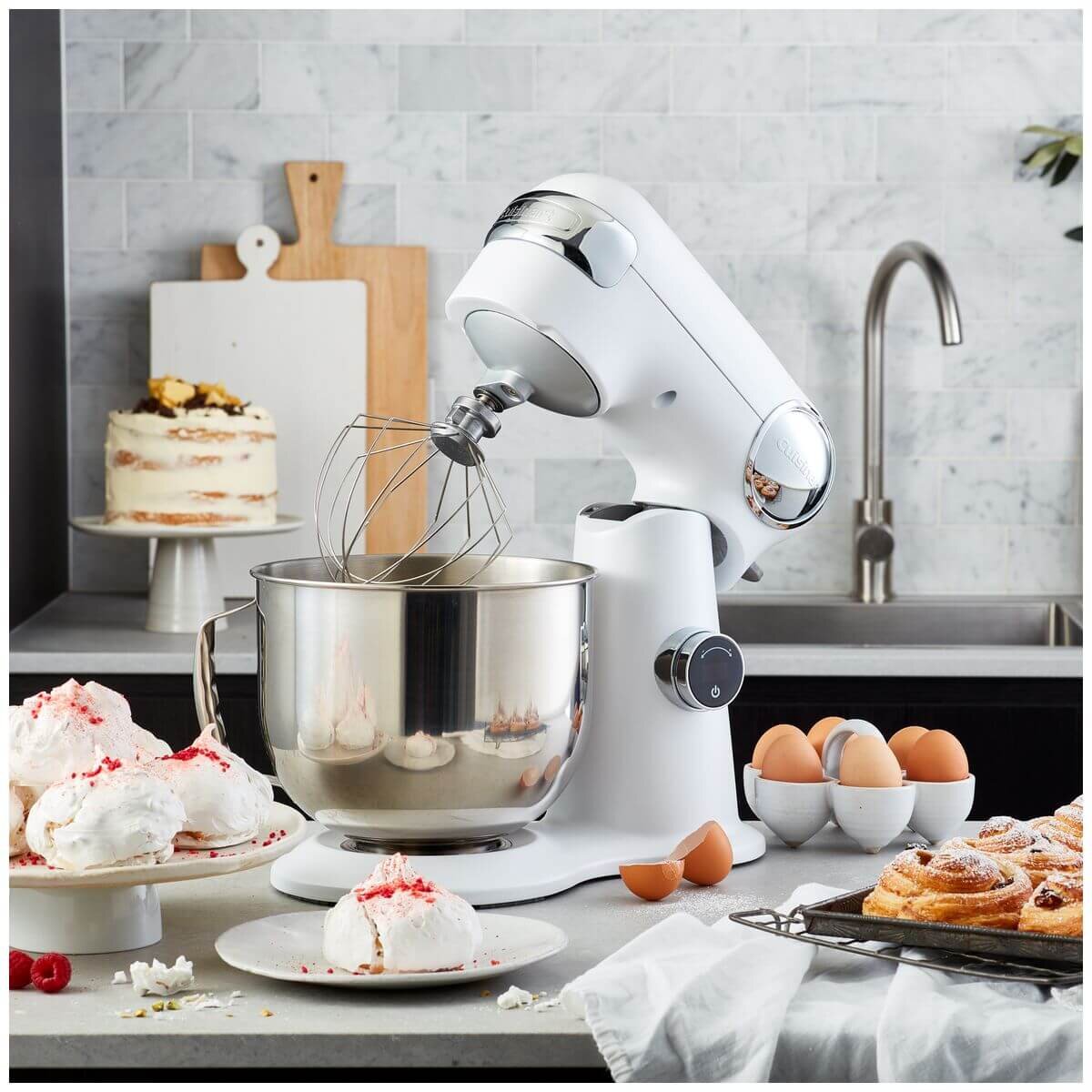Cuisinart Precision Pro Digital Planetary Stand Mixer - 1000W, White, Stainless Steel Bowl - SMD-50XA