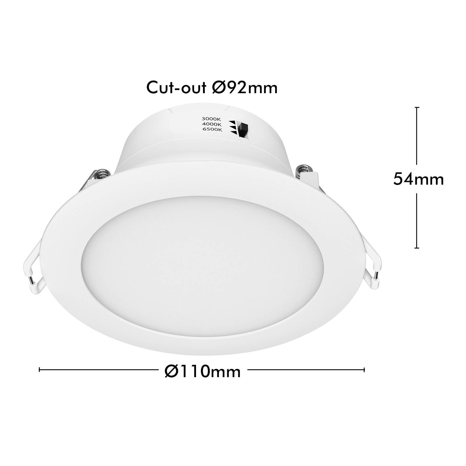 Arlec 9W Tri-Colour Dimmable LED Downlight with Plug Bases 5 Pack ALD295P5RV