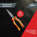 Wiha 200mm Long Nose VDE Pliers - 1000V Insulated, C70 Tool Steel, Straight Cut