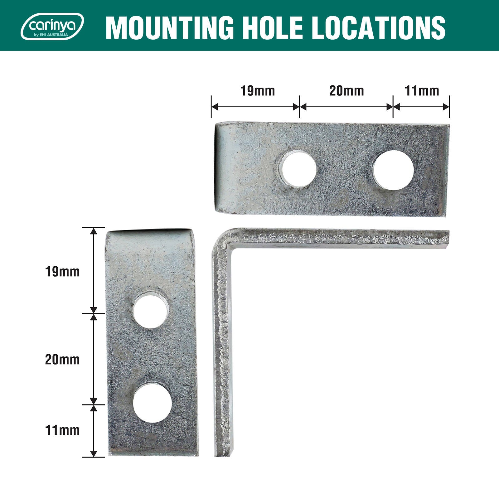 Carinya 50 x 50mm Zinc Plated Steel Angle Bracket - 100kg Capacity