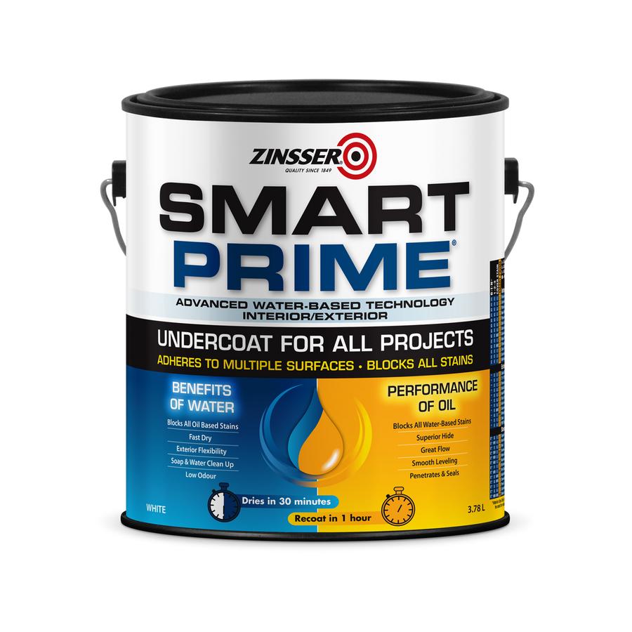 Zinsser Smart Prime Undercoat - 3.78L - Water Based - Low Odour - SuperSaverAU - view 1