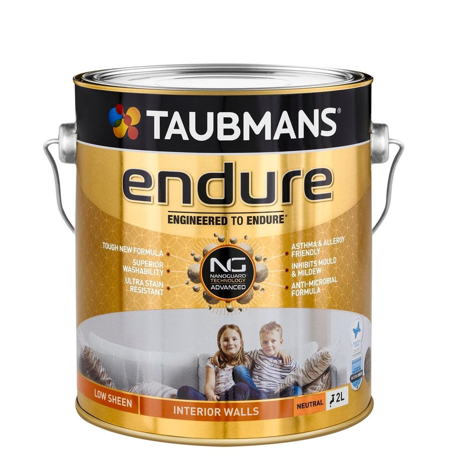 Taubmans 2L Neutral Low Sheen Endure Interior Walls Paint - Stain Resistant - Low Odour - SuperSaverAU - view 1