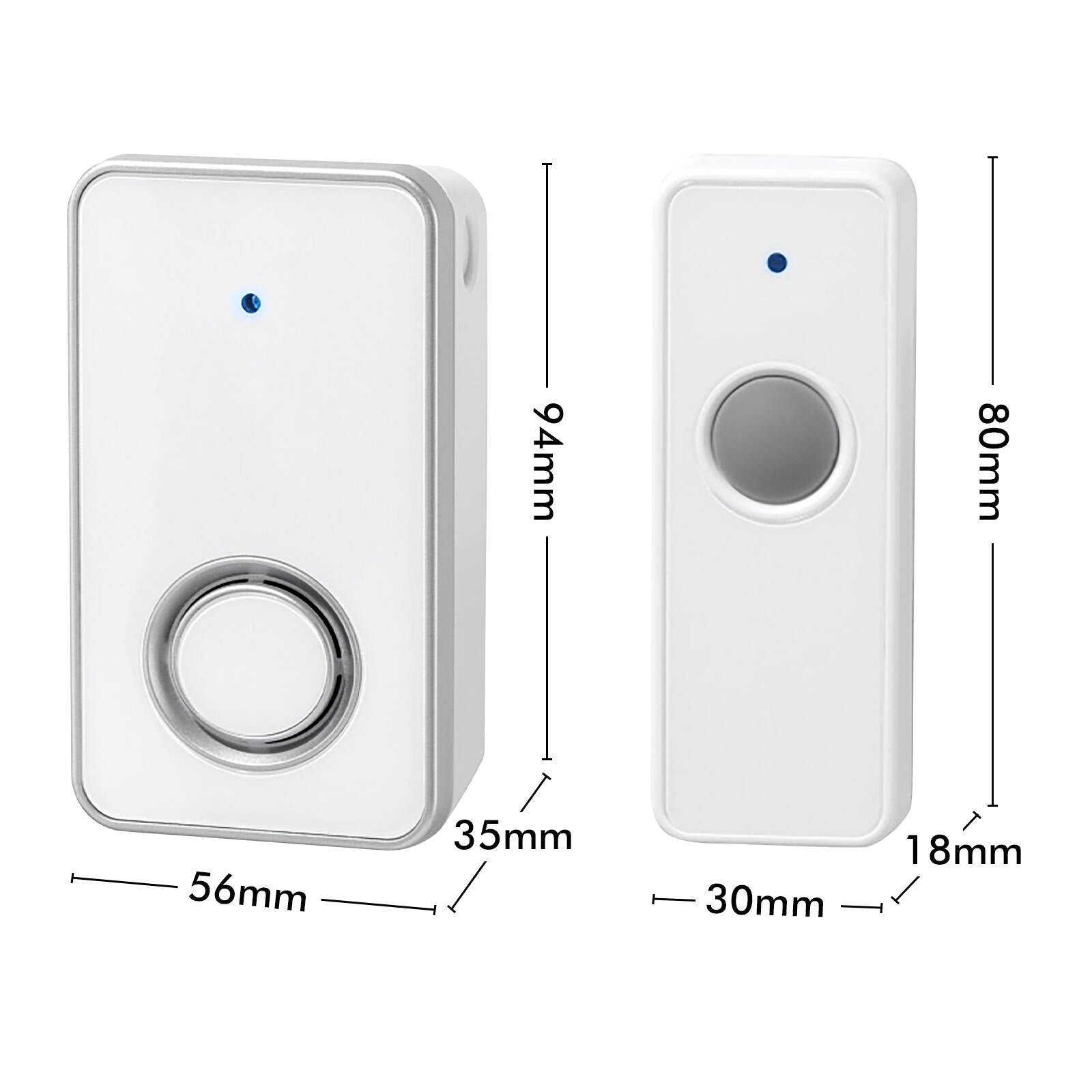Arlec 80m Plug In Wireless Door Chime White 38 Sounds - 2 Pack