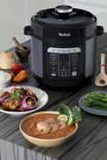 Tefal Home Chef Smart 6L Multicooker - 15 Pre-Set Programs, Fast Pressure Cooking, Black - CY601