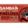 Samba 3 in 1 Fire Log 6 Pack - 254mm x 146mm x 222mm - Easy Lighting - 1 Hour Burn - SuperSaverAU - view 2