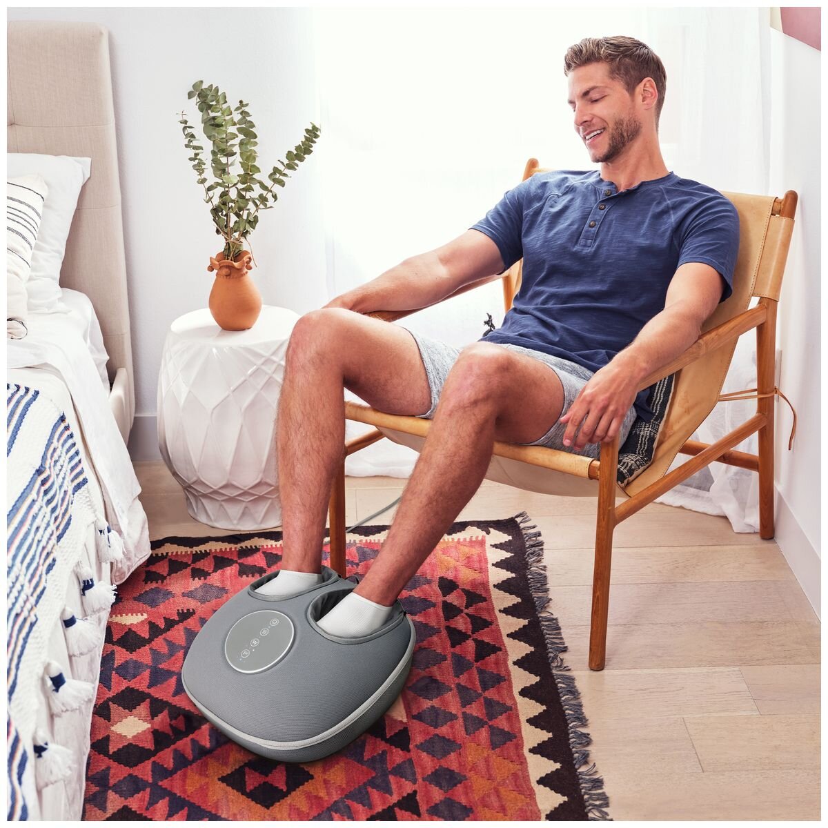 HoMedics Shiatsu Air Deluxe Foot Massager - Heat - Air Compression - Grey - FMS-348HGY-AU